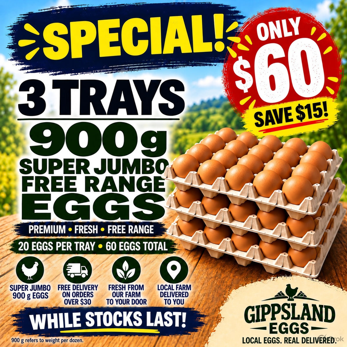 3 Super Jumbo 900g β Only $60 (Save $15)